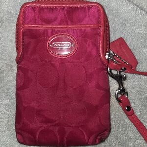 Coach Mini Bag in Deep Pink with Silver Hardware